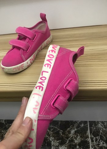 Kız Çocuk Pembe Cırtcırtlı Spor Ayakkabı - Görsel 6