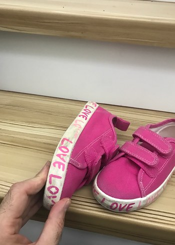 Kız Çocuk Pembe Cırtcırtlı Spor Ayakkabı - Görsel 7