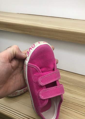 Kız Çocuk Pembe Cırtcırtlı Spor Ayakkabı - Görsel 4