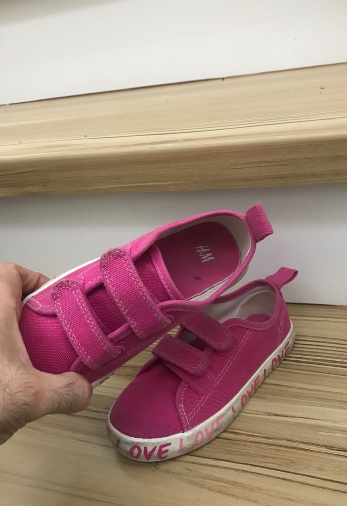 Kız Çocuk Pembe Cırtcırtlı Spor Ayakkabı - Görsel 2