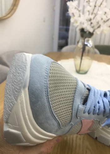 Mavi Pembe Bağcıklı Platform Spor Ayakkabı - Görsel 12