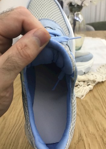 Mavi Pembe Bağcıklı Platform Spor Ayakkabı - Görsel 4