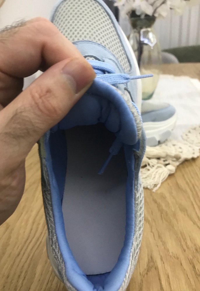 Mavi Pembe Bağcıklı Platform Spor Ayakkabı - Görsel 4