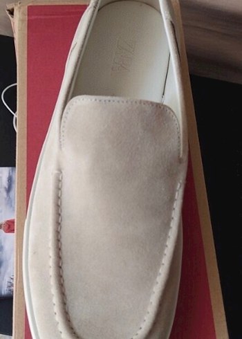 Orijinal Zara Bej Süet Erkek Loafer Ayakkabı - Görsel 2