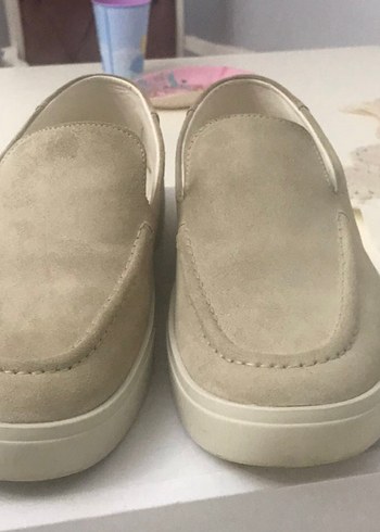 Orijinal Zara Bej Süet Erkek Loafer Ayakkabı - Görsel 6