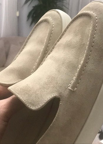 Orijinal Zara Bej Süet Erkek Loafer Ayakkabı - Görsel 7