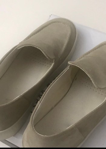 Orijinal Zara Bej Süet Erkek Loafer Ayakkabı - Görsel 5