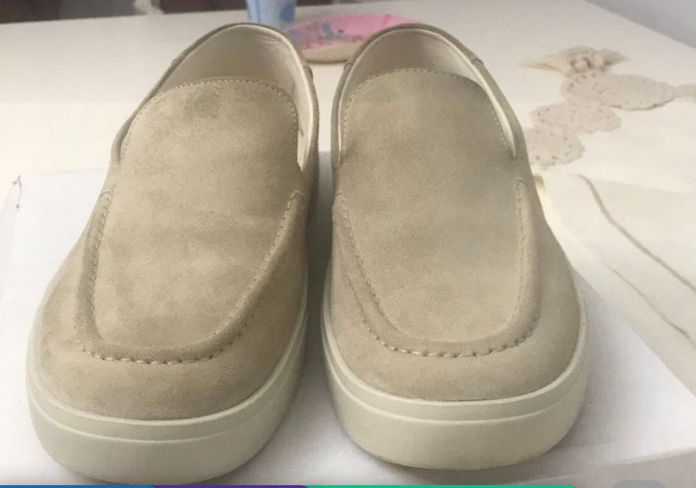 Orijinal Zara Bej Süet Erkek Loafer Ayakkabı - Görsel 4