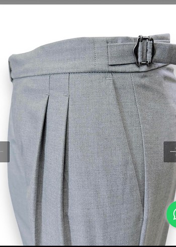 Erkek Gri Pileli Old Money Kumaş Pantolon - Görsel 3