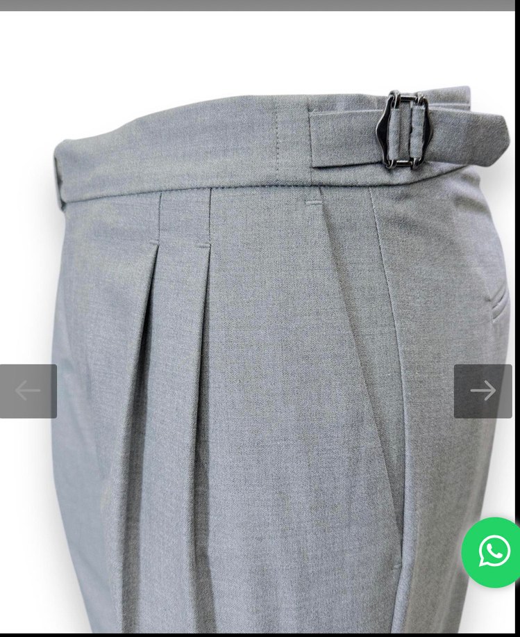 Erkek Gri Pileli Old Money Kumaş Pantolon - Görsel 3