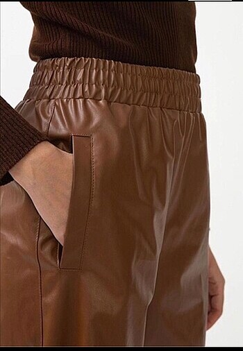42 Beden kahverengi Renk Kadın Orijinal Deri Pantolon