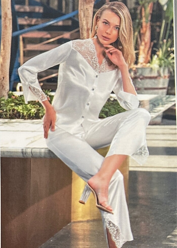 Nurteks saten gecelik - Görsel 4