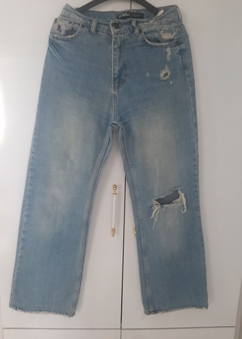 Diğer Gevşek Kesim Midi Mavi Kadın Kot Pantolon