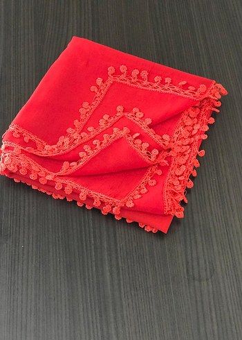 Dantel Detaylı Kırmızı Kadın eşarp