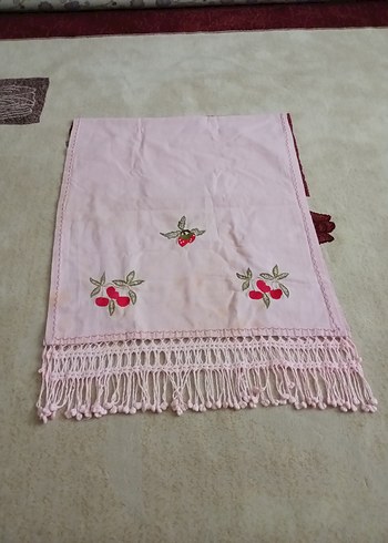 Beden pembe Renk Nakışlı Pembe Mutfak seti buzdolabı örtüsü ve 3 parça