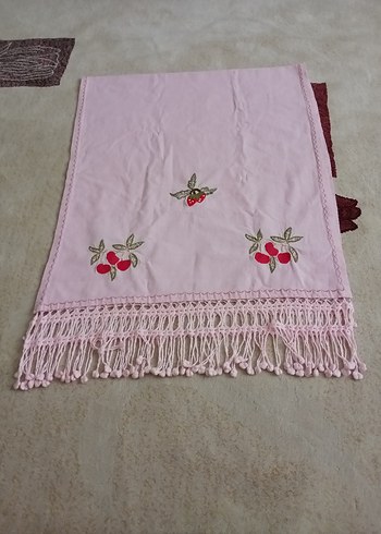 English Home Nakışlı Pembe Mutfak seti buzdolabı örtüsü ve 3 parça
