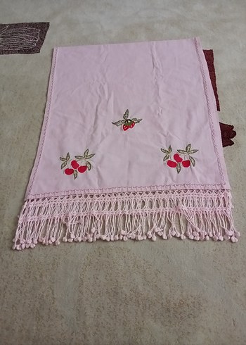 Beden Nakışlı Pembe Mutfak seti buzdolabı örtüsü ve 3 parça
