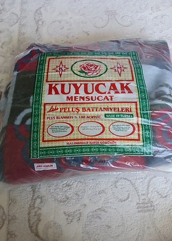 Kuyucak Mensucat Bordo Desenli Battaniye hiç kullanılmadı