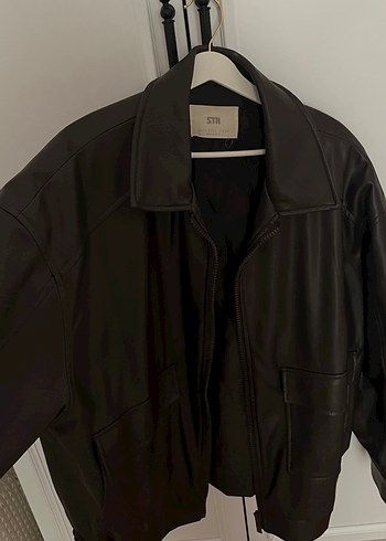 Stradivarius Deri Kadın Ceket - Görsel 3