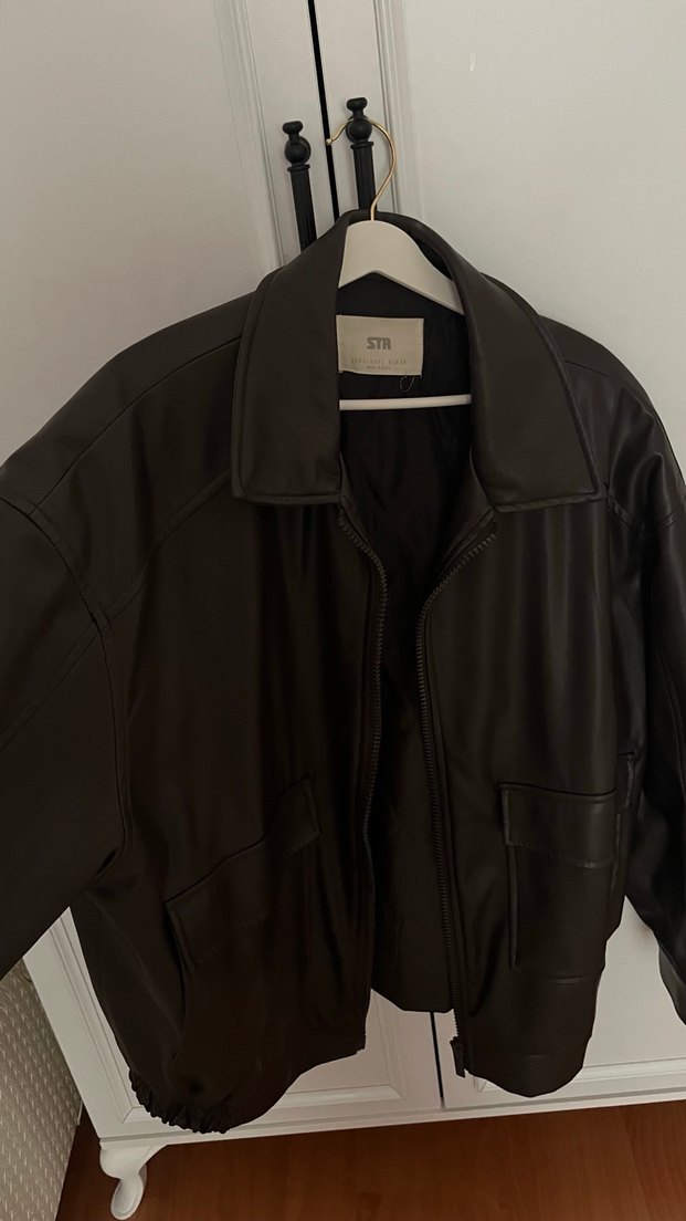 Stradivarius Deri Kadın Ceket - Görsel 3