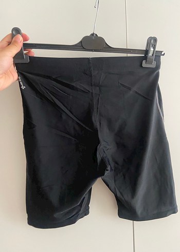 Siyah Elastik Biker Spor Şortu - Görsel 2