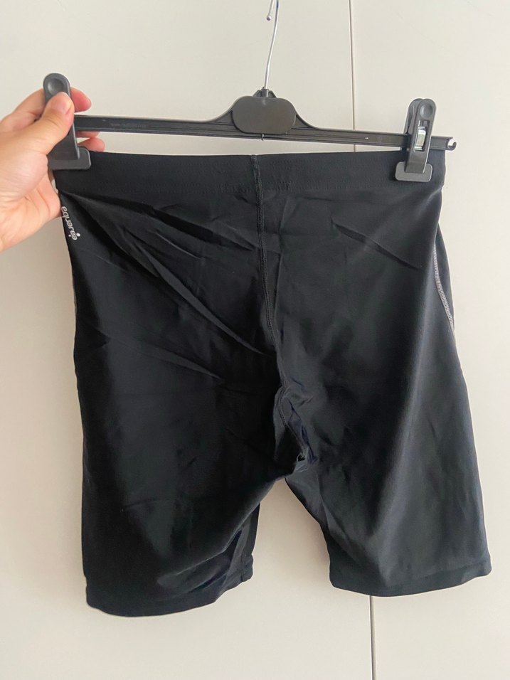 Siyah Elastik Biker Spor Şortu - Görsel 2