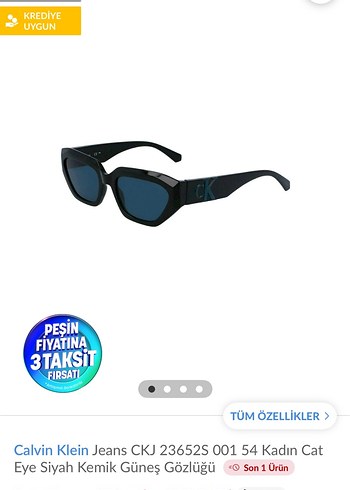 Calvin Klein Siyah Cat Eye Gözlük - Görsel 7