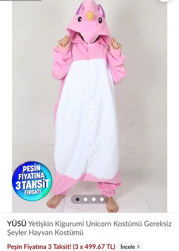 Unicorn Kostüm/Gecelik/Tulum - Görsel 5