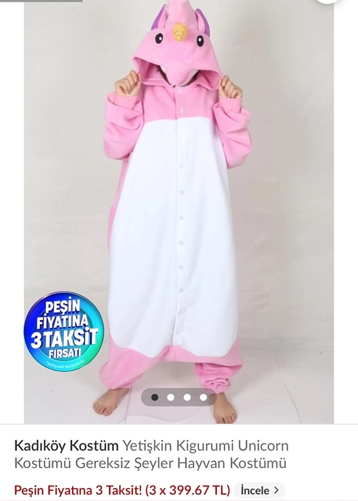 Unicorn Kostüm/Gecelik/Tulum - Görsel 2