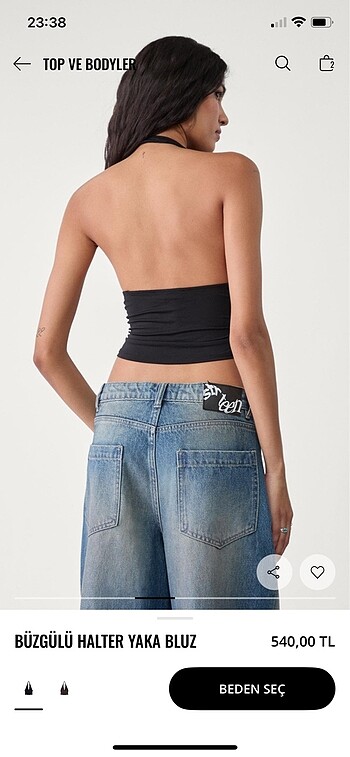 xs Beden siyah Renk Stradivarius Halter Yaka Dekolteli Crop