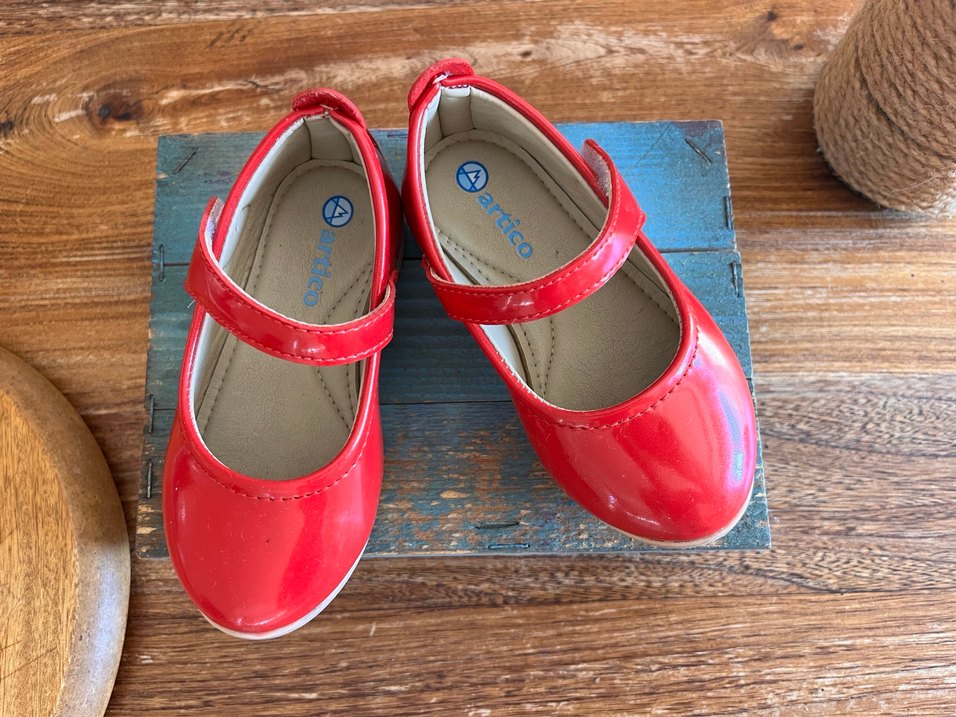 Kız Çocuk Kırmızı Rugan Babet - Görsel 2