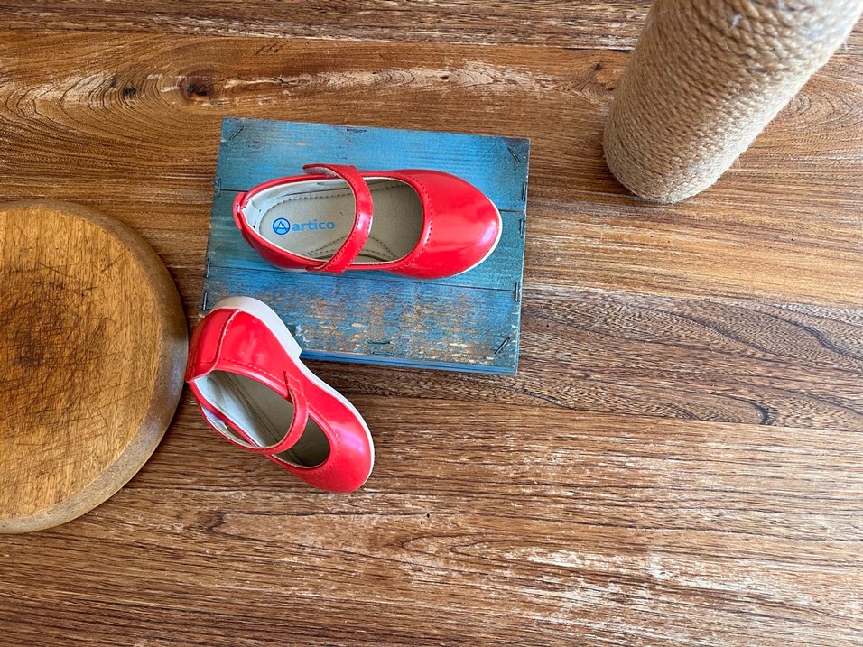 Kız Çocuk Kırmızı Rugan Babet - Görsel 4