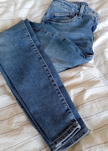 Gri Mavi Midi Kot Pantolon - Görsel 2