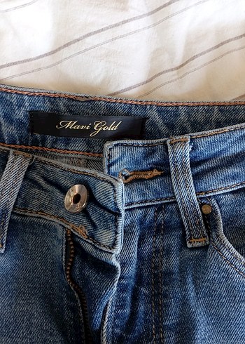 Gri Mavi Midi Kot Pantolon - Görsel 6