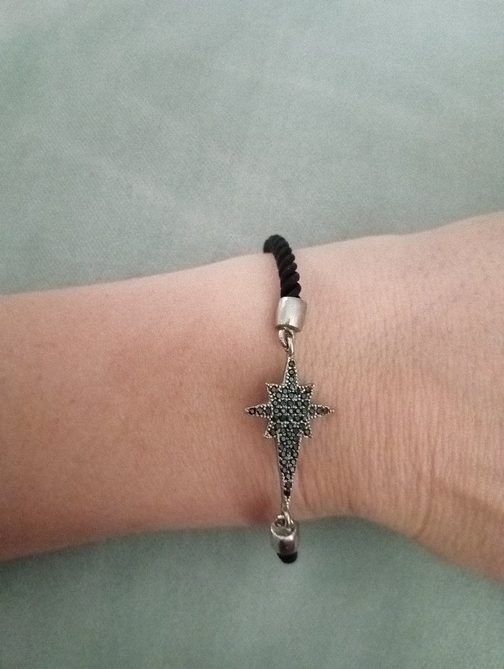 Zincir Detaylı Siyah Gotik Bileklik - Görsel 3