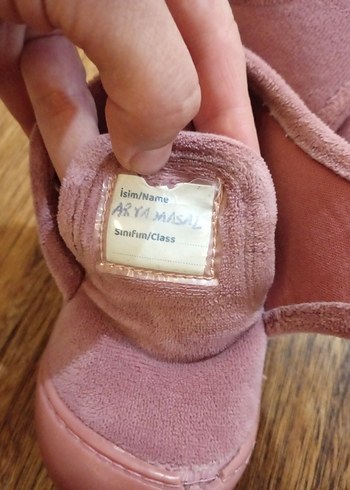 Kız Çocuk Pembe Süet Cırtcırtlı Terlik - Görsel 7