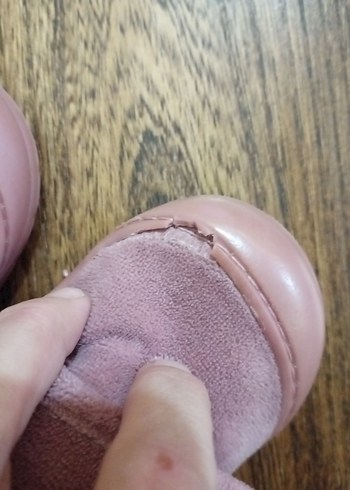 Kız Çocuk Pembe Süet Cırtcırtlı Terlik - Görsel 3