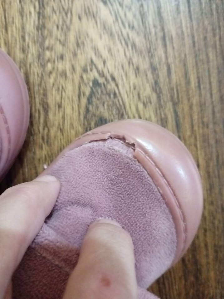 Kız Çocuk Pembe Süet Cırtcırtlı Terlik - Görsel 3