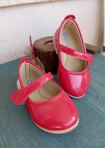 Kız Çocuk Kırmızı Rugan Babet Ayakkabı - Görsel 5