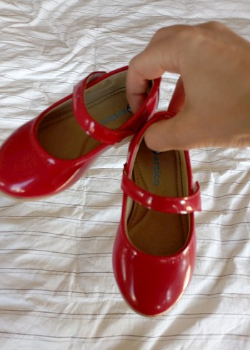 Kız Çocuk Kırmızı Rugan Babet Ayakkabı - Görsel 2