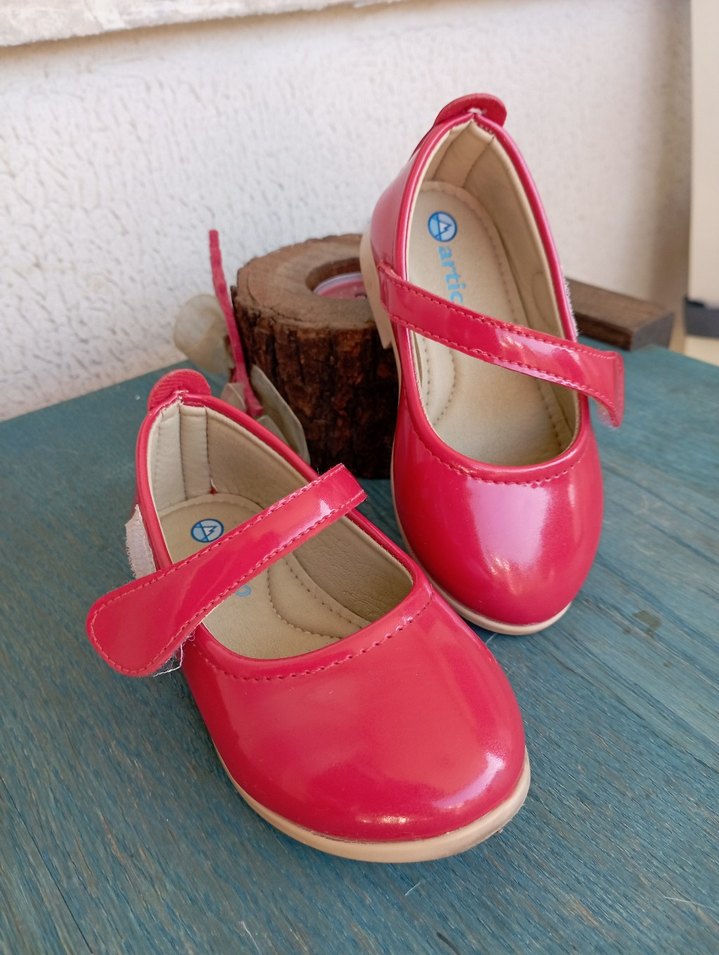 Kız Çocuk Kırmızı Rugan Babet Ayakkabı - Görsel 5