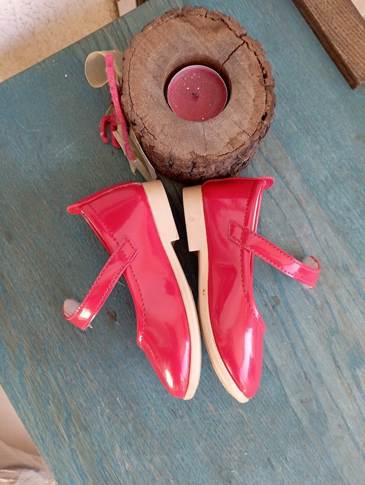 Kız Çocuk Kırmızı Rugan Babet Ayakkabı - Görsel 4