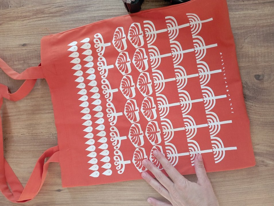 Kırmızı Baskılı Bohem Kadın Çanta - Görsel 3