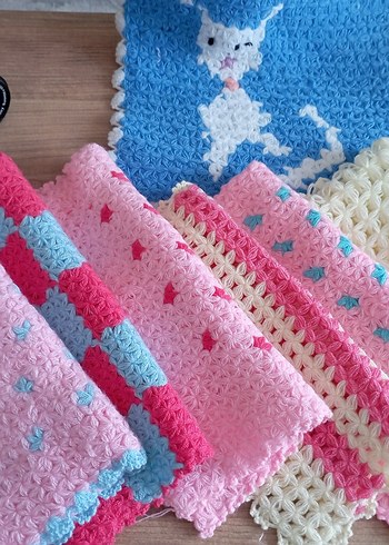 Renkli Örgü Banyo Süngeri Seti - Görsel 4