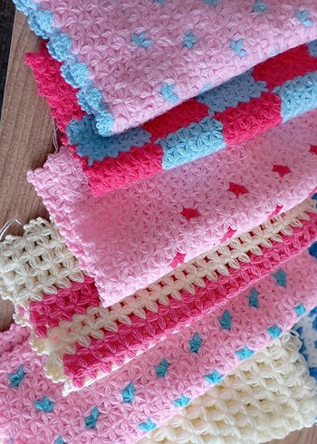 Renkli Örgü Banyo Süngeri Seti - Görsel 2