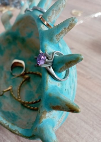 Bohem Zincir Detaylı mor taşlı Yüzük - Görsel 2