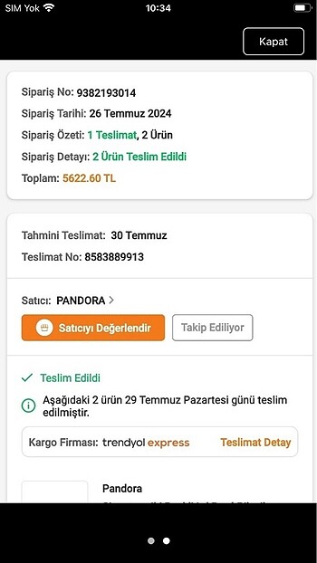 Pandora Sıfır orjinal pandora
