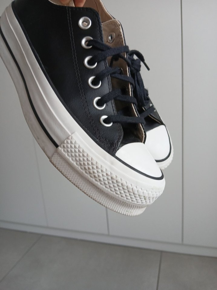 Converse Platform Siyah Deri - Görsel 2