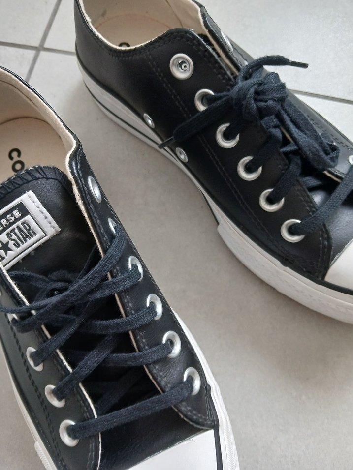 Converse Platform Siyah Deri - Görsel 4