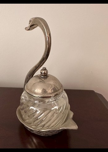 American Vintage Gri Beyaz 3 Katlı Metal Servis Tabağı